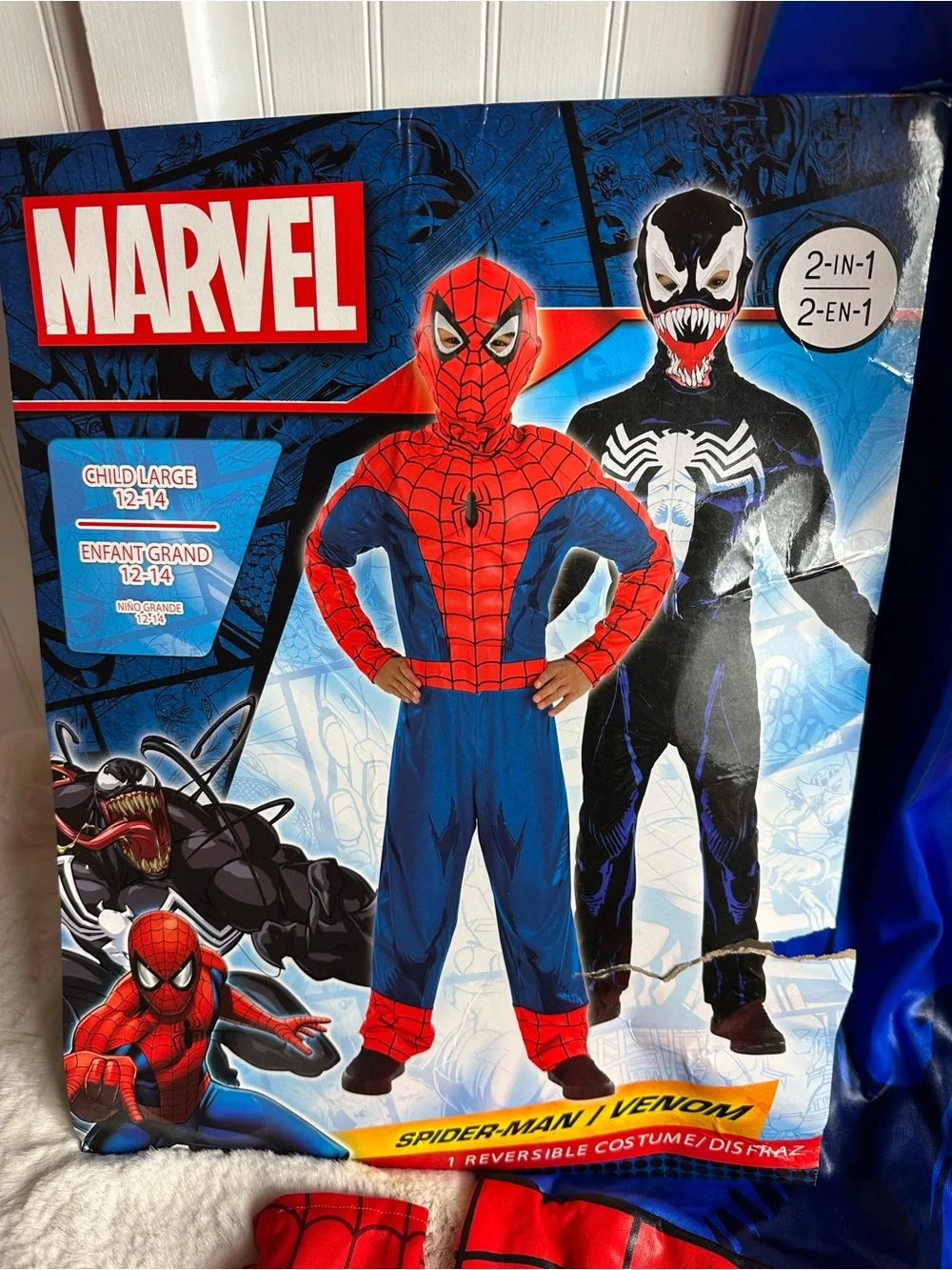 Marvel Spider-Man Reversible Costume with Black Venom Side.. Child Large 12-14